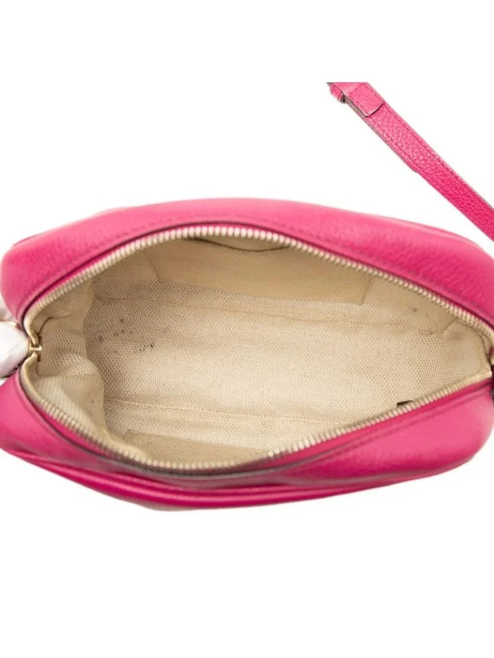 Gucci Interlocking G Soho Crossbody Shoulder Bag Pink Leather